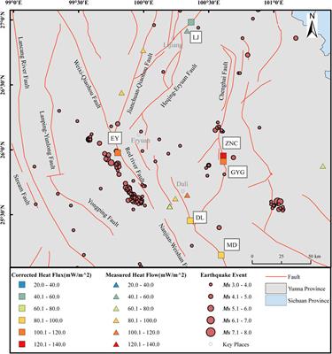 Estimation of terrestrial heat flow in hydrothermally active areas based on long-term bedrock temperature observations: a case study of northwestern Yunnan, China